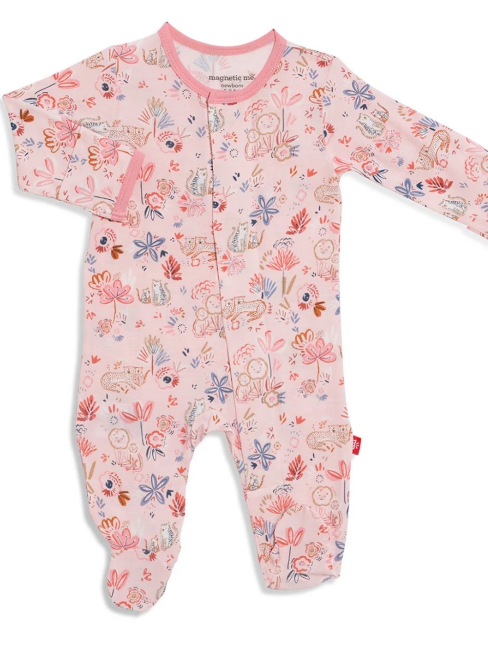 Magnetic Me Dandy Lions Footie 6-9 Months Pink Modal